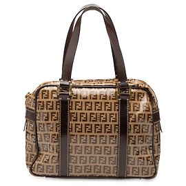 Sac à main Fendi Zucchino Crystal marron Marron