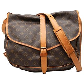Bolsa Tiracolo Louis Vuitton Monogram Saumur 35 Castanha Marrom