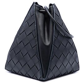 Mini borsa secchiello Bottega Veneta Intrecciato Knot nera Nero