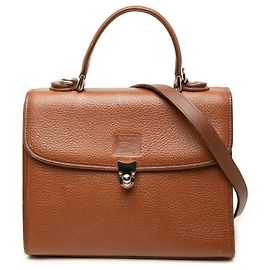Bolsa Satchel Burberry em couro de bezerro marrom Marrom