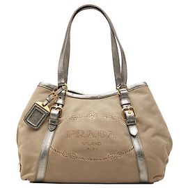 Prada Canvas Canapa Logo Tote braun Braun