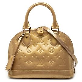 Borsa Louis Vuitton Monogram Vernis Alma BB Oro D'oro