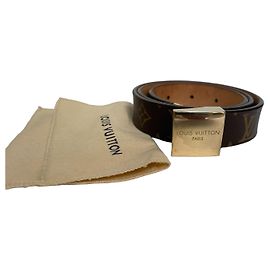 Ceinture Louis Vuitton Monogram en cuir Marron Doré