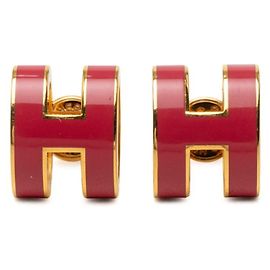 Brincos H Stud Pop da Hermès Rosa Dourado