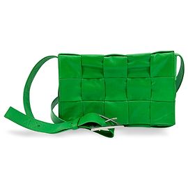 Bottega Veneta Cassette Maxi Intrecciato Leather Small Verde