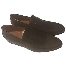 Gucci Brown Leather Loafers Brown