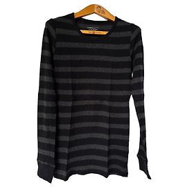 Autre Marque Majestic Filatures Camisola às Riscas Preto Cinza