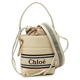 Sac à main/Sac à bandoulière Chloé ROY Logo Marron Blanc Beige