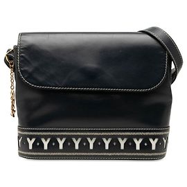 Autre Marque Bolsa de Ombro Saint Laurent Vintage Y-Cut Branco Azul marinho