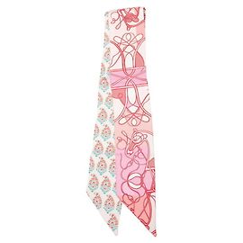 Hermès Écharpe Hermes Twilly Whip Block Rose Multicolore