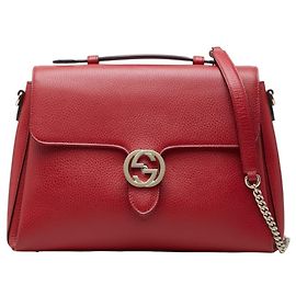 Bolso de mano Gucci Interlocking G Bolso de hombro con cadena Roja