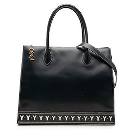 Autre Marque Saint Laurent Borsa Tote/Spalla 2-Way in pelle blu navy Blu navy