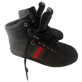 Baskets Gucci en cuir noir Noir