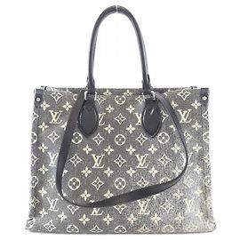 Sac à main OnTheGo MM en toile jacquard Monogram Louis Vuitton Gris