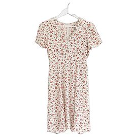 Autre Marque byTiMo Robe Tea Dress Florale Années 50 Blanc Rouge Vert