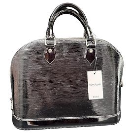Louis Vuitton Alma MM en cuir verni noir Noir