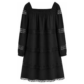 Prada Vestido Mini de Seda y Encaje Primavera 2015 Negro