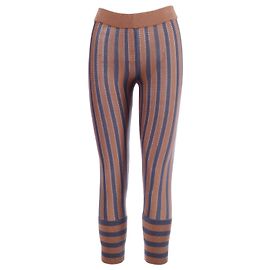 Pantalones de punto de algodón a rayas marrón y carbón Marni Castaño Otro