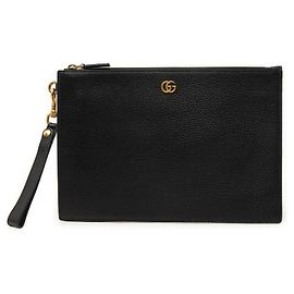 Clutch Gucci GG Marmont de piel de becerro negra Negro