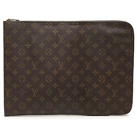Mala de Negócios Portfolio Louis Vuitton Monogram Poche Documents Castanha Marrom