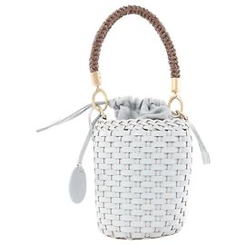 Autre Marque Eleventy Lederhandtasche mit Henkel in Blau Beige