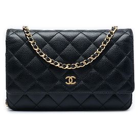 Bolso bandolera Chanel CC Quilted Caviar Wallet on Chain Negro Negro