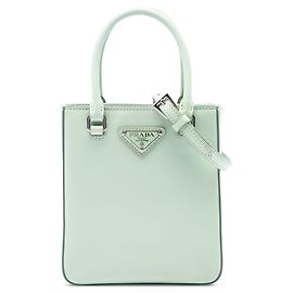 Sac cabas satchel Prada Small en cuir Spazzolato vert Vert