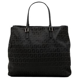 Sac cabas Fendi Zucchino Canvas noir Noir