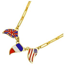 Collana smaltata Valentino in oro giallo 18K D'oro