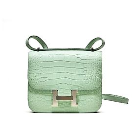 Hermès Constance 18 Mini Alligator Matt Vert d’Eau Verde chiaro