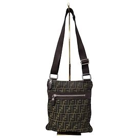 Borsa a Tracolla Fendi Zucca FF Marrone Marrone Monogramma