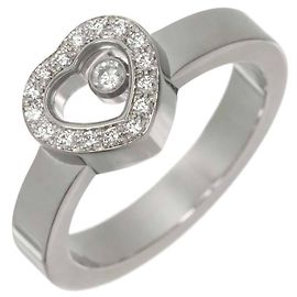 Anel Chopard Happy Diamond Heart em Ouro Branco 18K Prata