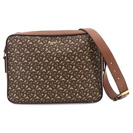 Burberry TB Monogram Shoulder Handbag Brown