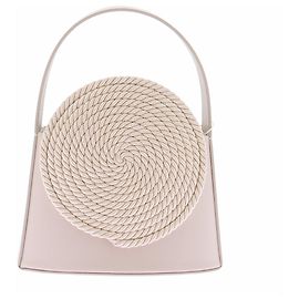 Autre Marque Mini mala de couro com detalhes de passamanaria Bege