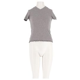 Autre Marque Damson Madder Grey Fitted Viscose Top Grey