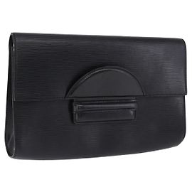 LOUIS VUITTON Epi Chaillot Clutch Bag Black M52542 LV Other
