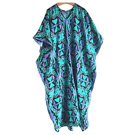 Autre Marque Multicolor silk Djellabah Caftan dress Black Green Purple