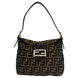 Bolsa de mão/Bolsa de ombro Fendi Zucca FF Pattern Marrom Preto