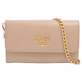 Monedero Prada de piel Saffiano Beige