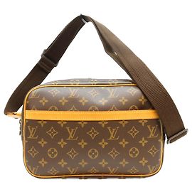 Bolso de hombro LOUIS VUITTON Monogram Reporter PM Castaño