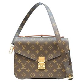 Bolso de hombro Louis Vuitton Monogram Pochette Metis MM Castaño
