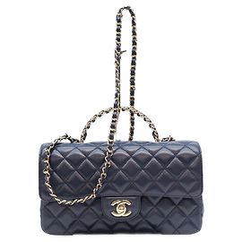 Chanel AS4219 Navy Lambskin Shoulder Bag Navy blue