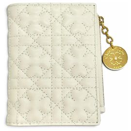 Portefeuille compact bi-fold Lady Dahlia Christian Dior Écru