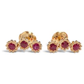 Christian Dior Mimi Rose Einzelstecker-Ohrringe Rot Golden