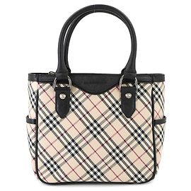 Burberry Nova Check Handtasche Schwarz Beige