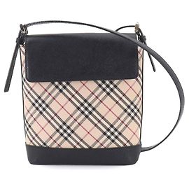Borsa a tracolla Burberry Nova Check Nero Beige