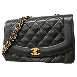 Chanel Diana Chain Schultertasche Schwarz