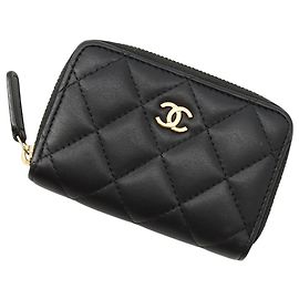 Portamonete con zip Chanel Classic Nero