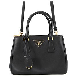 Prada Galleria Small Saffiano Leather Handbag Black