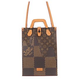 Louis Vuitton Damier Ebene Giant Monogram Mini Tote Handbag Black Damier ebene